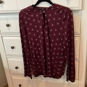 NWOT LUCKY BRAND BLOUSE, in Dark Wine Red. Size L